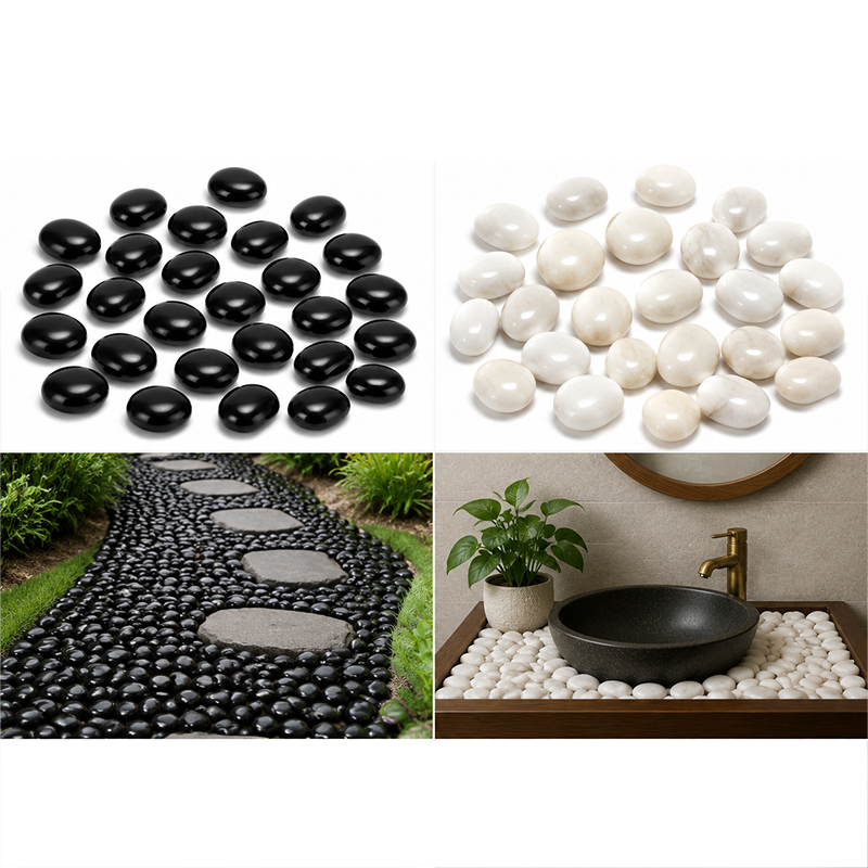White&Black Polished River Roc - Aquarium Fish Home review and price