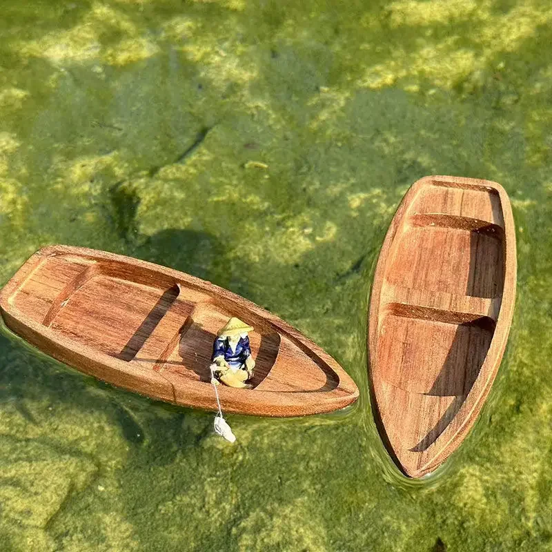 Handmade Wooden Boat Mini Floa - Aquarium Fish Tank Price review and price