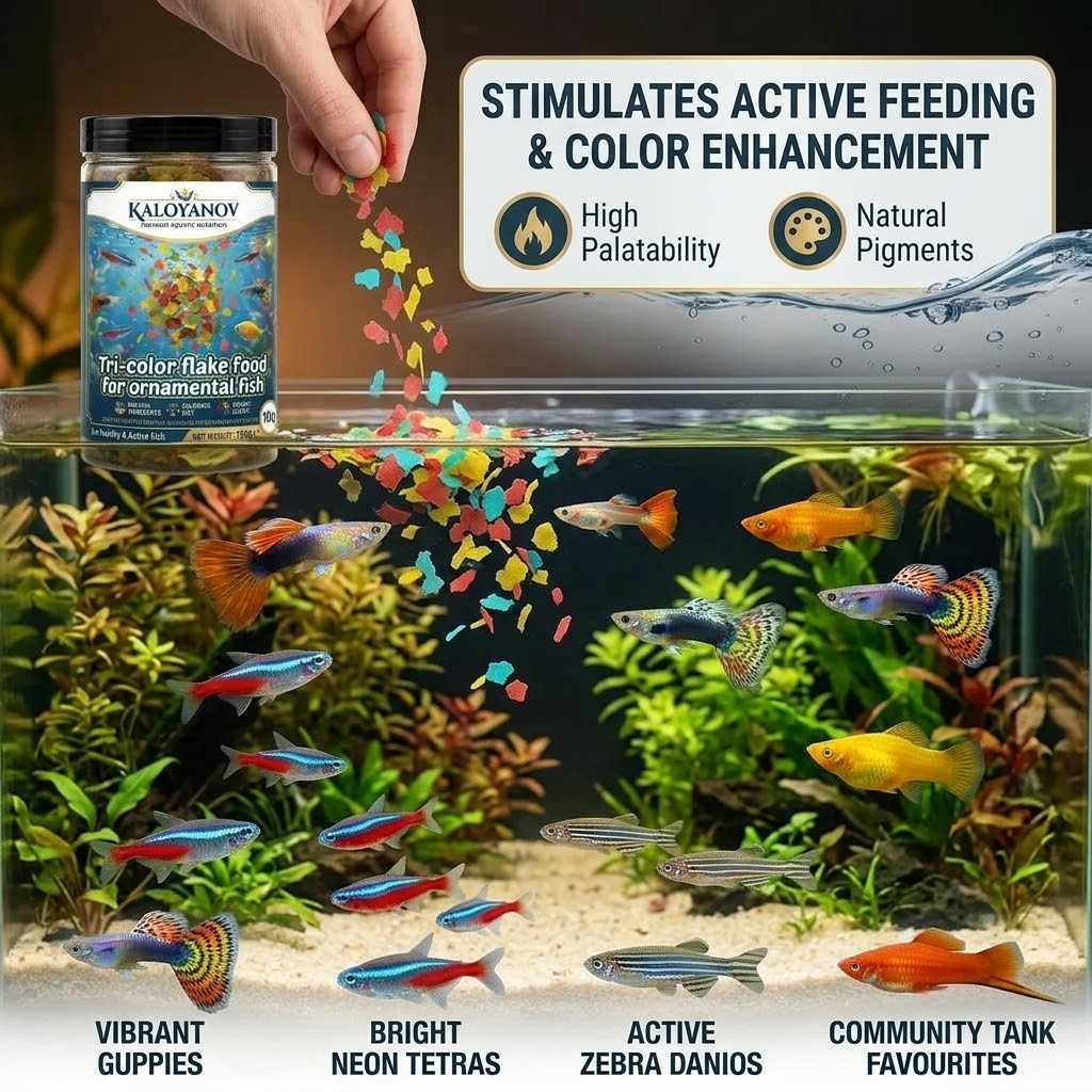 Premium 3-Color Flakes Fish Fo - Tetra Fish In Aquarium review and price