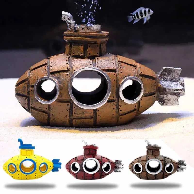 Resin Submarine Ornaments Aqua - Aquarium Fish Tank Price review and price