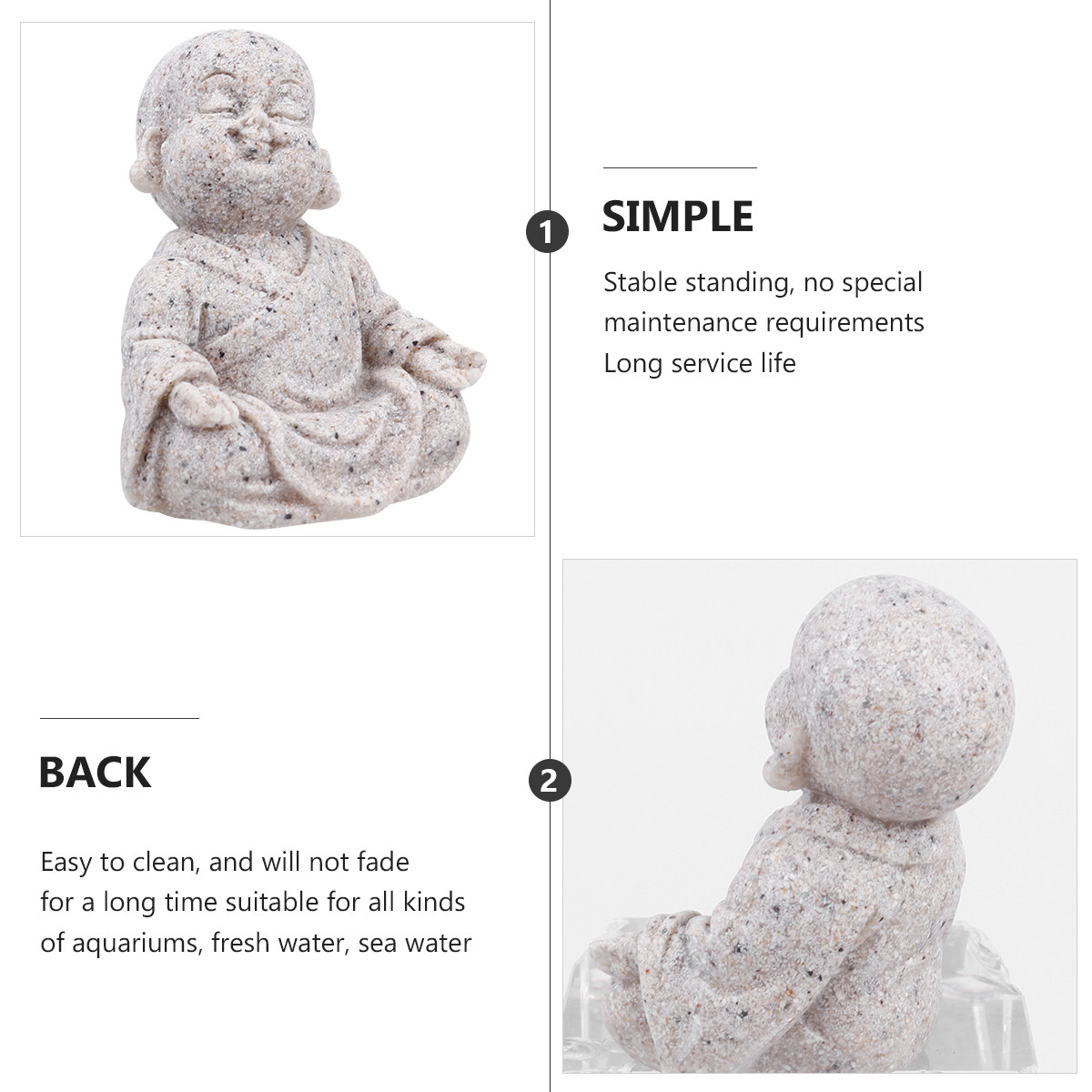 1Pcs Resin Sandstone Maitreya  - Aquarium Fish Home review and price