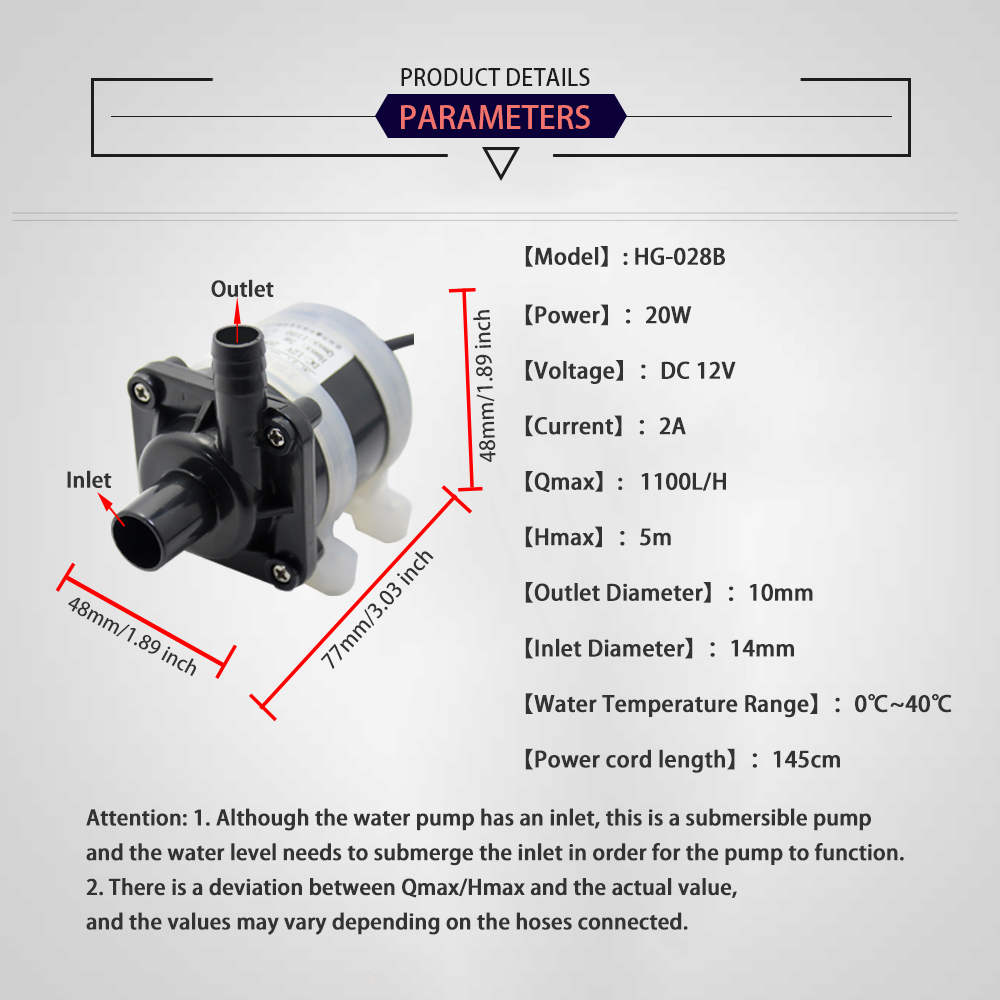 12V DC Brushless Small Submers - Aquarium Fish House review and price